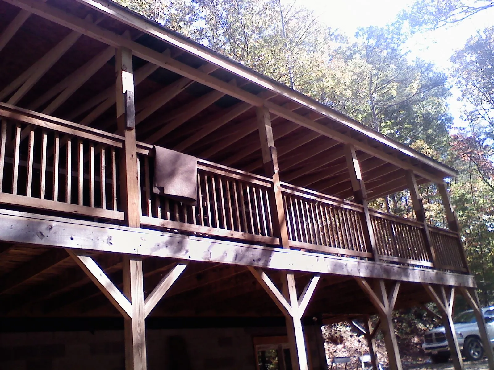 Timber framing under a new elevated porch and deck — Roof Leak Repair in Plumtree by Roofing Brothers
